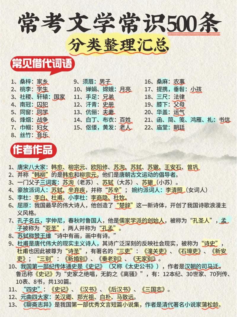 中考文学常识,中考文学常识题及答案解析 第4张 中考文学常识,中考文学常识题及答案解析 第4张